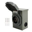 RV 50 Amp Power Inlet Box Outdoor Receptacle with LED Light 3 Prong Locking Plug-9