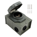 RV 50 Amp Power Inlet Box Outdoor Receptacle with LED Light 3 Prong Locking Plug-10