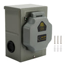 RV 50 Amp Power Inlet Box Outdoor Receptacle with LED Light 3 Prong Locking Plug-1