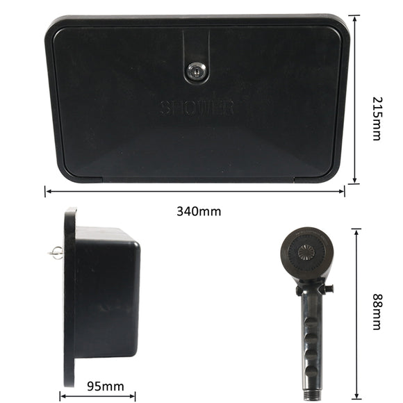 RV Caravan Black Exterior Shower Kit for Campers Trailers and Boats