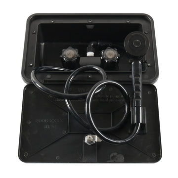 Kit de boîte de douche extérieure noire pour caravane, camping-car, robinet extérieur, remorque de camping, bateau, soldes du Nouvel An
