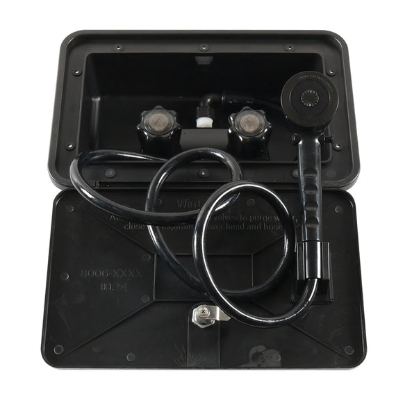 RV Caravan Black Exterior Shower Kit for Campers Trailers and Boats