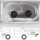Waterproof RV Shower Box Kit with Faucet for Outdoor Use in White for Caravan Trailer Boat-10