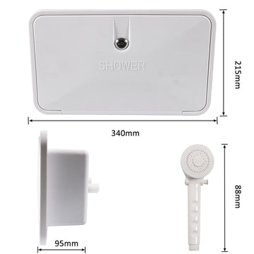 Kit de boîte de douche externe blanc pour caravane RV, robinet extérieur, camping-car, remorque, bateau Vente du Nouvel An - 0