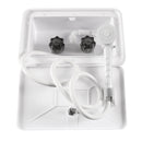 Waterproof RV Shower Box Kit with Faucet for Outdoor Use in White for Caravan Trailer Boat-4