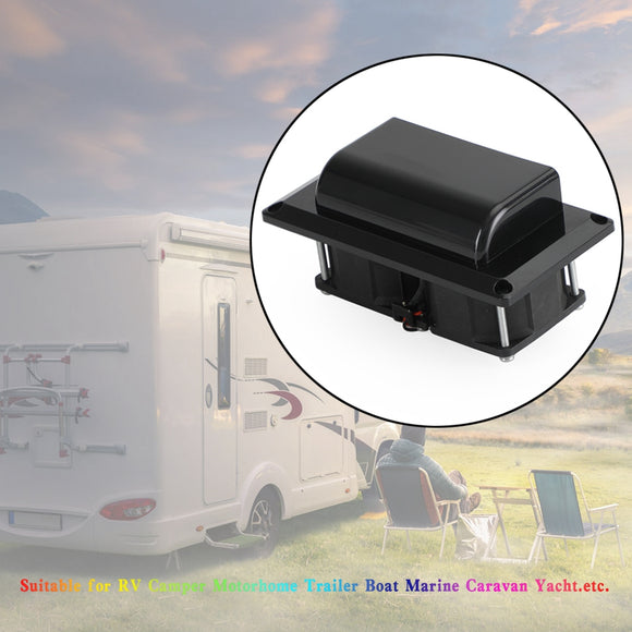 Black 12V Side Air Cooling Blower Fan for Exhaust Ventilation in RV Caravans Boats