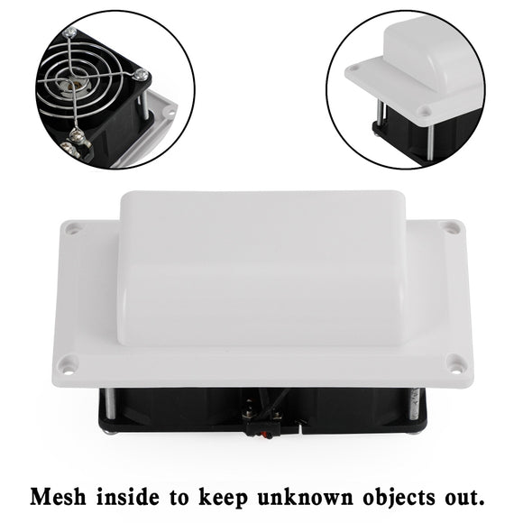 RV Boat Caravan 12V Side Air Cooling Blower Fan Vent Exhaust Ventilation White