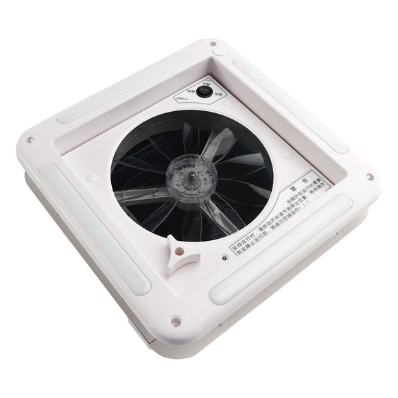 11" RV Caravan Roof Vent RV Fan 12V Skylight W/ Light Forward and reverse motor