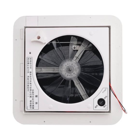 Ventilateur de toit de caravane de camping-car de 11 pouces, puits de lumière 12V avec lumière, moteur avant et arrière Vente du Nouvel An