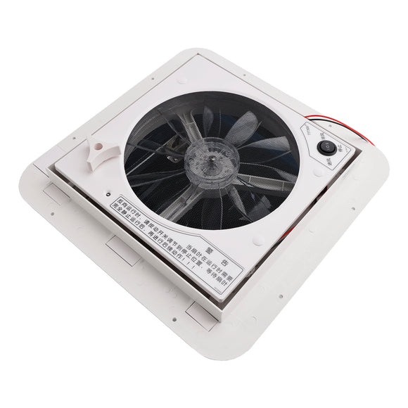 11" RV Caravan Roof Vent RV Fan 12V Skylight W/ Light Forward and reverse motor