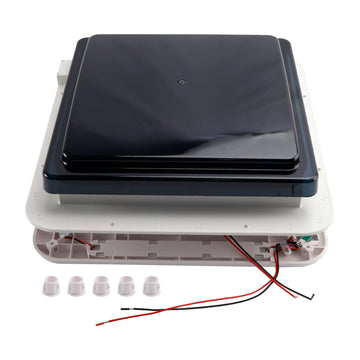 11" RV Caravan Roof Vent Fan with Forward and Reverse Motor and Light for Optimal Airflow - 0