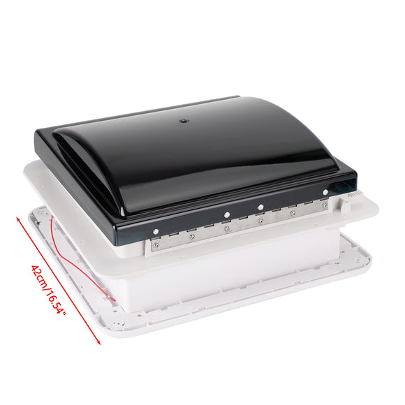 12V Manual RV Roof Vent with 14" Fan and LED Light providing Efficient Air Ventilation