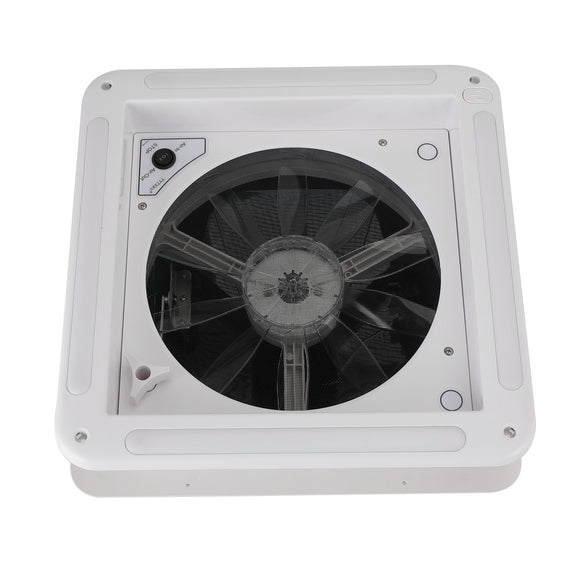 12V Manual RV Roof Vent with 14" Fan and LED Light providing Efficient Air Ventilation
