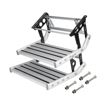 Lightweight Aluminum Pull Out Step for RV and Campervan with LED Light - 0