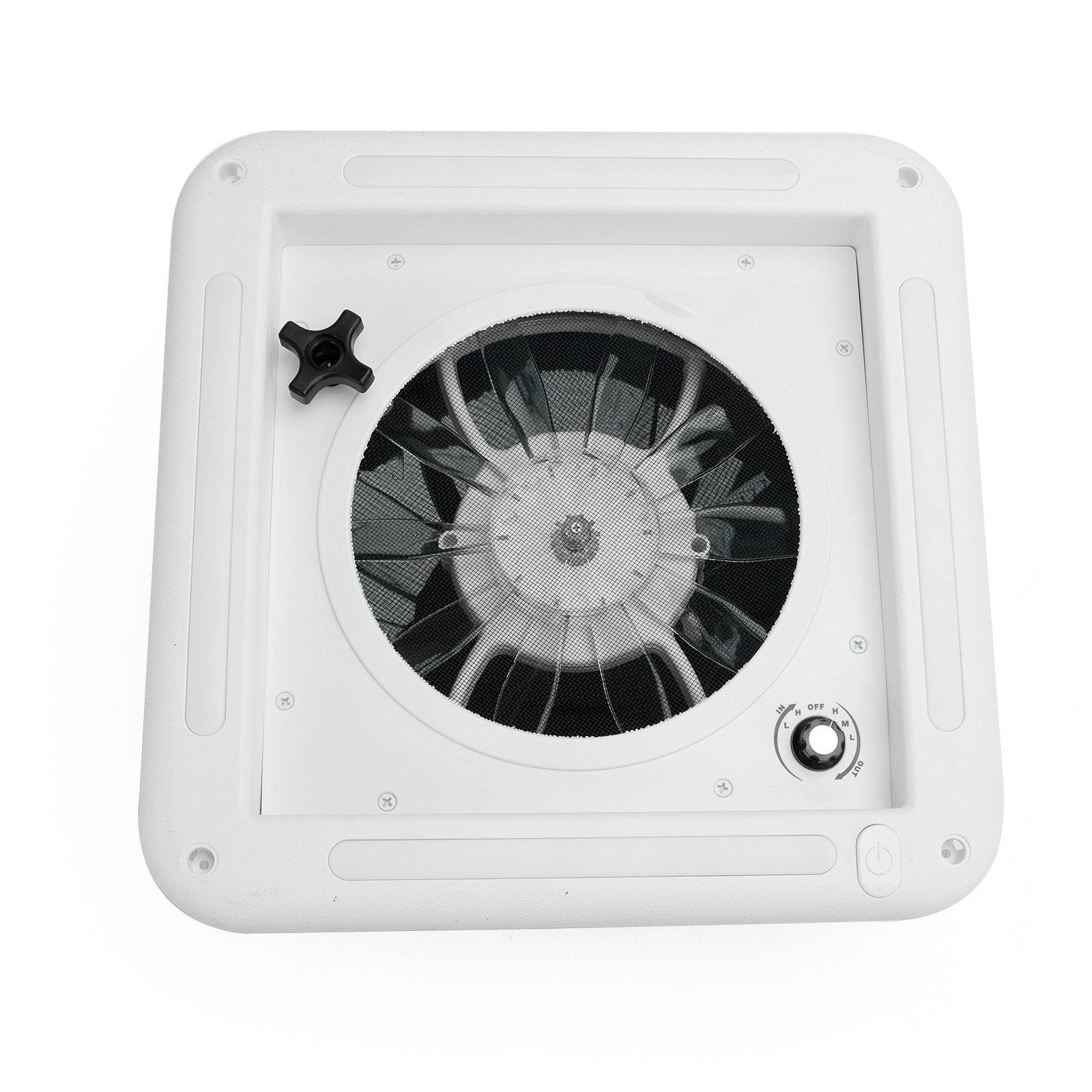 12V RV Roof Vent 11" with 3-Speed Motor and LED Skylight for Caravan Ventilation and Airflow