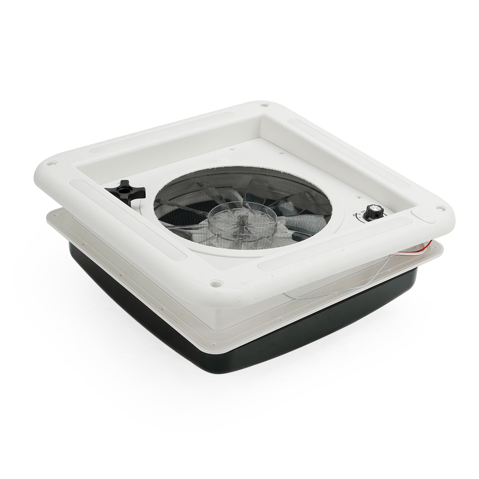 12V RV Roof Vent 11" with 3-Speed Motor and LED Skylight for Caravan Ventilation and Airflow