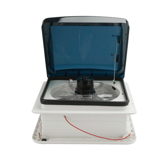 Ventilateur de camping-car à moteur à 3 vitesses, lucarne 12V avec lumière LED, évent de toit de caravane de camping-car de 14 pouces