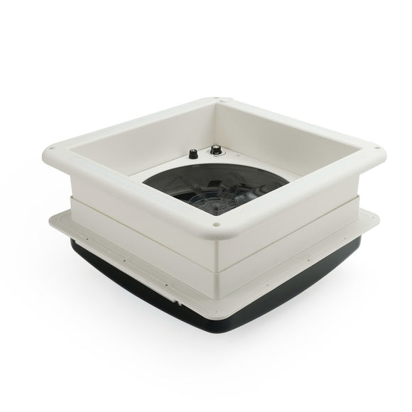 Ventilateur de camping-car à moteur à 3 vitesses, lucarne 12V avec lumière LED, évent de toit de caravane de camping-car de 14 pouces