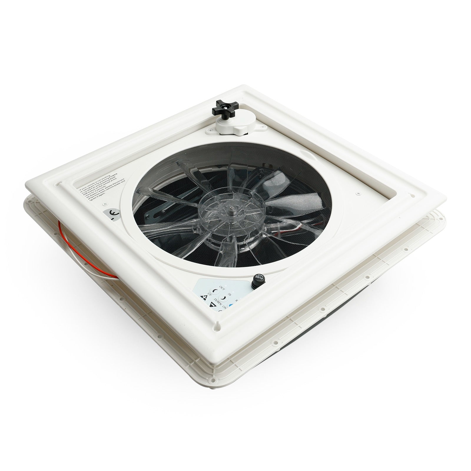 Ventilateur de toit de caravane RV 15.75 ", puits de lumière 12V avec télécommande, 10 vitesses