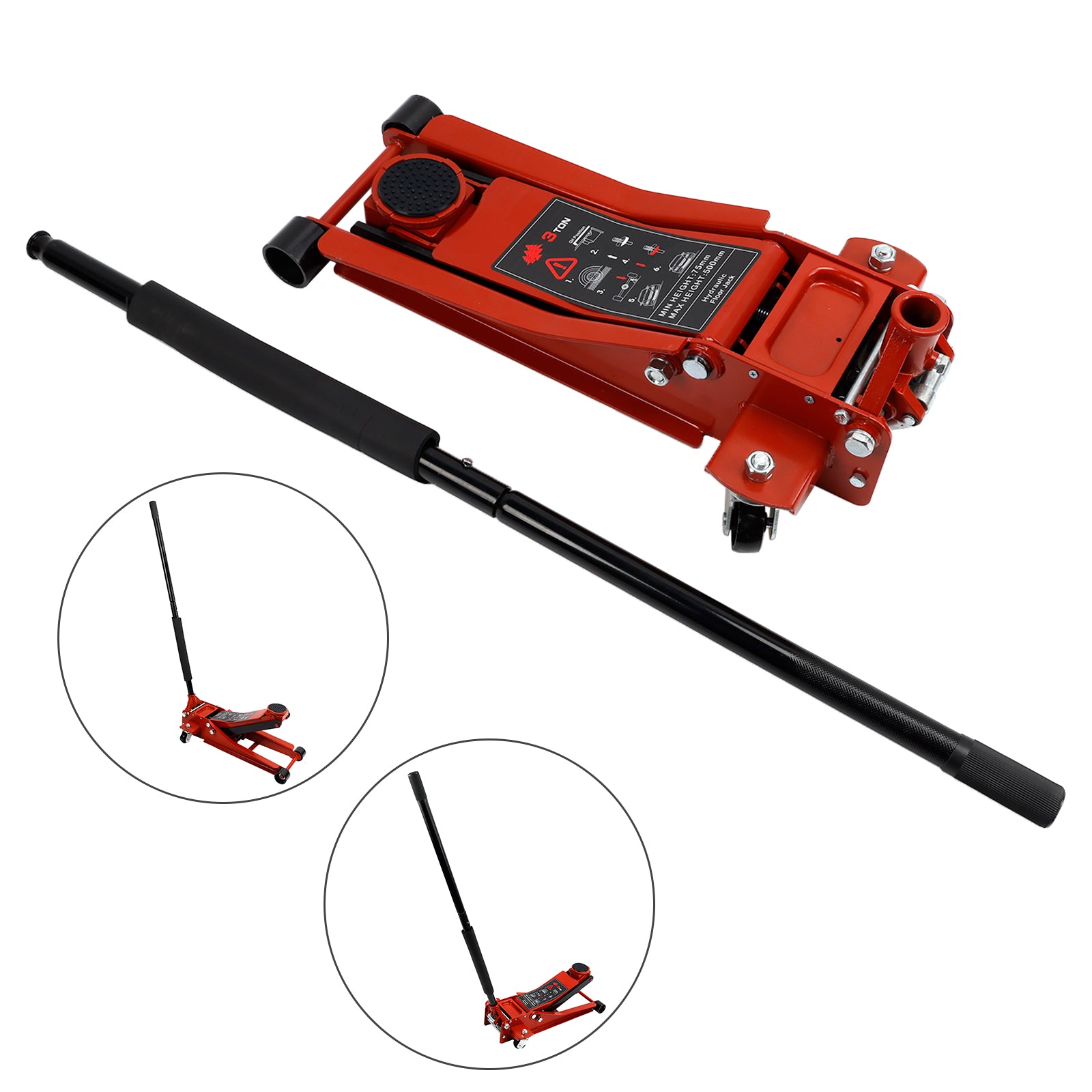 Aluminium Stahl Boden Jack 3 Tonnen Mit Dual Kolben Quick Lift Pumpe Lift Auto Auto