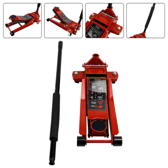 Aluminum Steel Floor Jack 3 Ton With Dual Pistons Quick Lift Pump Lift Car Auto