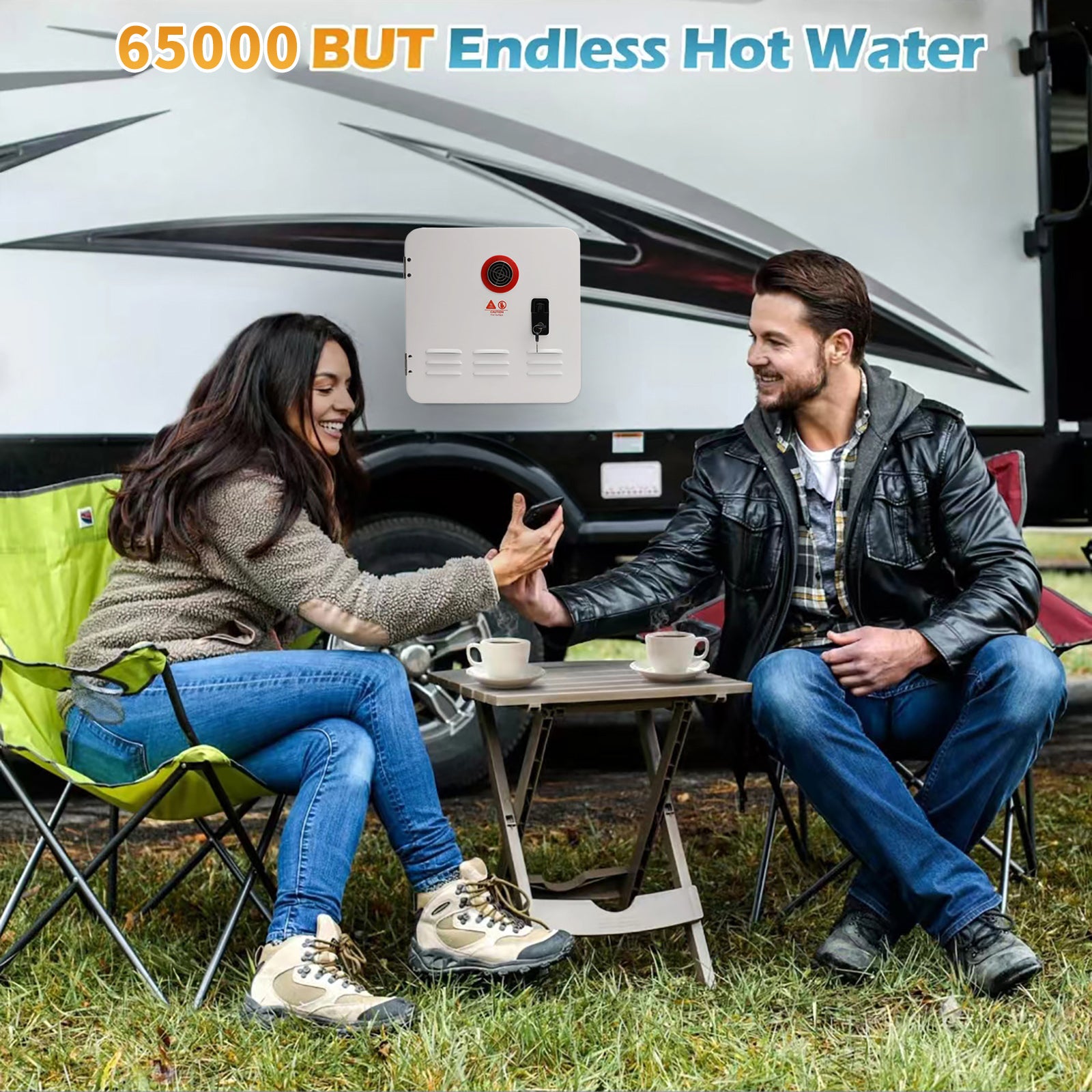 Chauffe-eau sans réservoir pour camping-car au gaz propane 65 000 BTU avec contrôleur/accessoires de douche Vente du Nouvel An