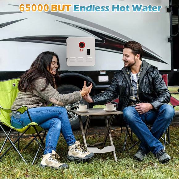 RV Water Heater with Instant Hot Water for Motorhomes Campers Energy Efficient 65000BTU with Controller/Shower Accessories