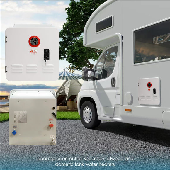RV Water Heater with Instant Hot Water for Motorhomes Campers Energy Efficient 65000BTU with Controller/Shower Accessories