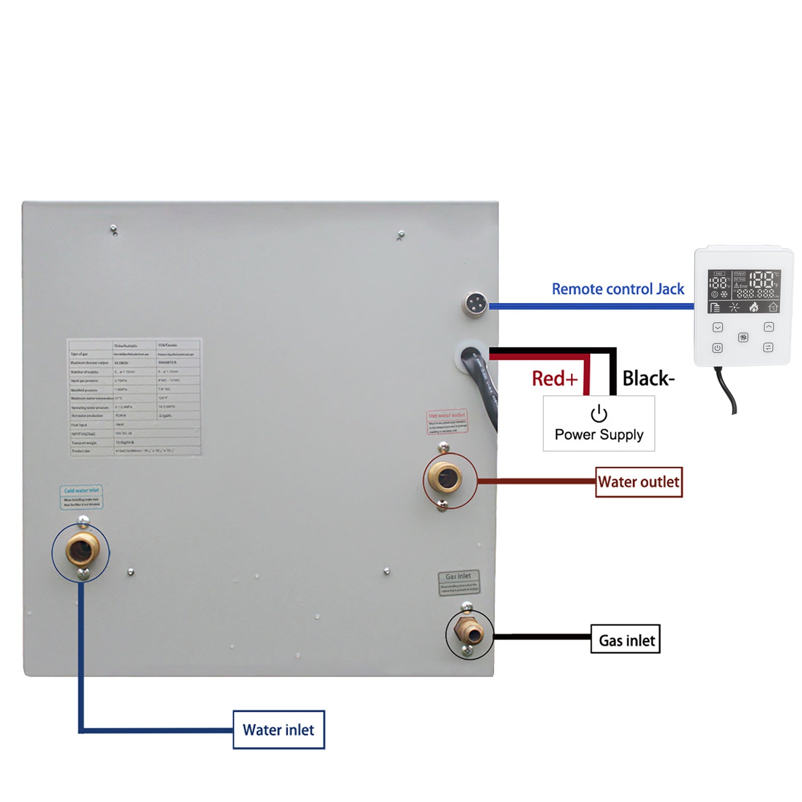 Chauffe-eau sans réservoir pour camping-car au gaz propane 65 000 BTU avec contrôleur/accessoires de douche Vente du Nouvel An