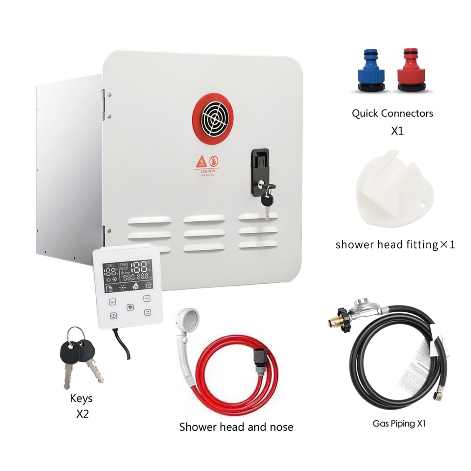 RV Tankless Water Heater Propane Gas 65000BTU with Controller/Shower Accessories New Year Sale