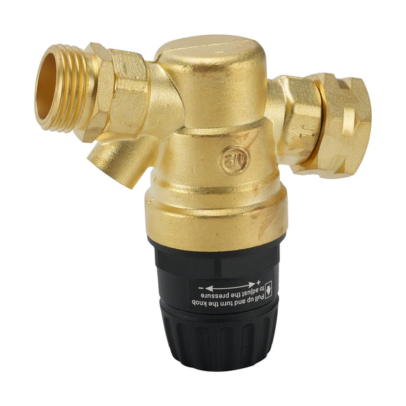 RV Camper Water Pressure Regulator – Brass Lead-Free Adjustable Inline Reducer