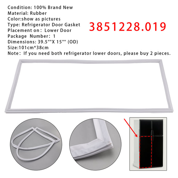 Dometic RM1350 1PC RV Refrigerator Door Gasket 3851228019 Lower Door For