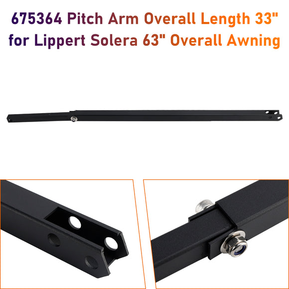 Lippert Solera 63 Inch Overall Awning 675364 Pitch Arm Overall Length 33 Inch