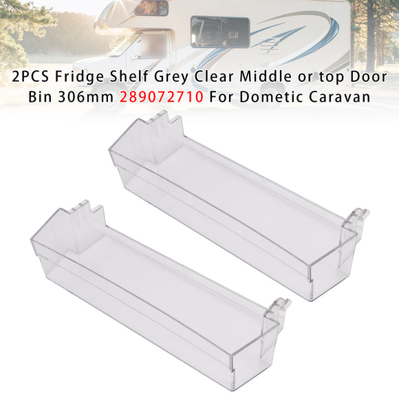 1 OR 2PCS Fridge Shelf Grey Clear Middle Or Top Door Bin 306mm For Dometic Caravan