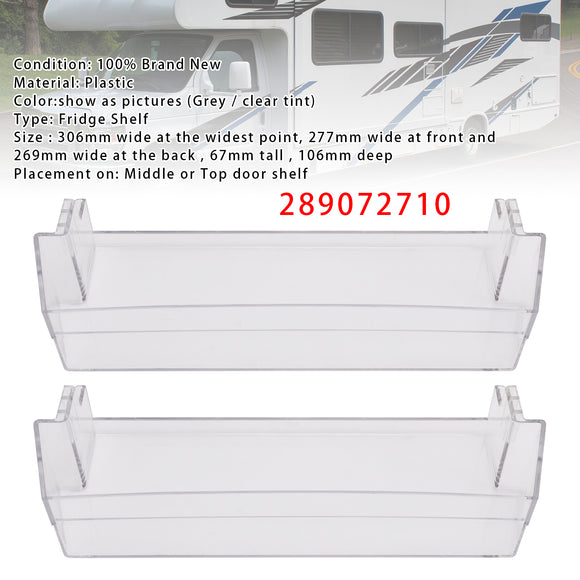 1 OR 2PCS Fridge Shelf Grey Clear Middle Or Top Door Bin 306mm For Dometic Caravan