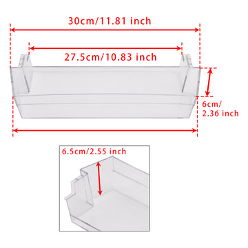 1 OR 2PCS Fridge Shelf Grey Clear Middle Or Top Door Bin 306mm For Dometic Caravan - 0