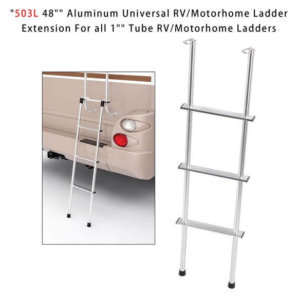 All 1 Inch Tube RV Ladders 503L 48 Inch Aluminum Universal RV Ladder Extension