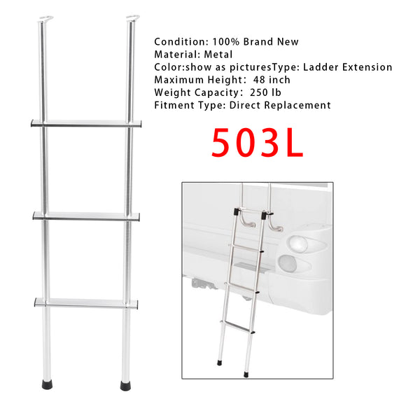 All 1 Inch Tube RV Ladders 503L 48 Inch Aluminum Universal RV Ladder Extension