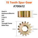 2PCS 700612 15 Tooth Spur Gear 10 DP/20 PA for Lippert RV Slide Out Systems-2