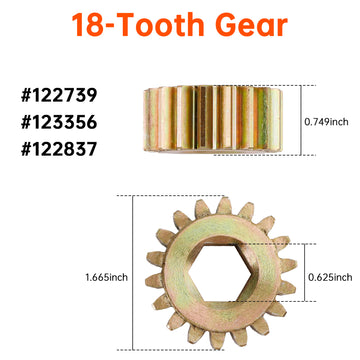 Lippert RV Slide Out 122739 Replacement 18 Tooth Spur Gear 12 DP/14.5 PA - 0