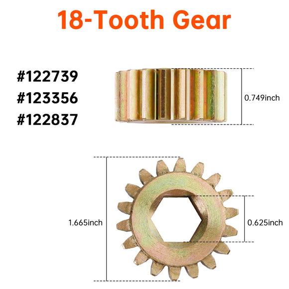 Lippert RV Slide Out 122739 Replacement 18 Tooth Spur Gear 12 DP/14.5 PA