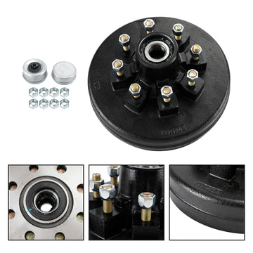 Grease Trailer Hub and Drum Assembly for 7K Axles - 12"-8 on 6-1/2-Pre-Greased - 0