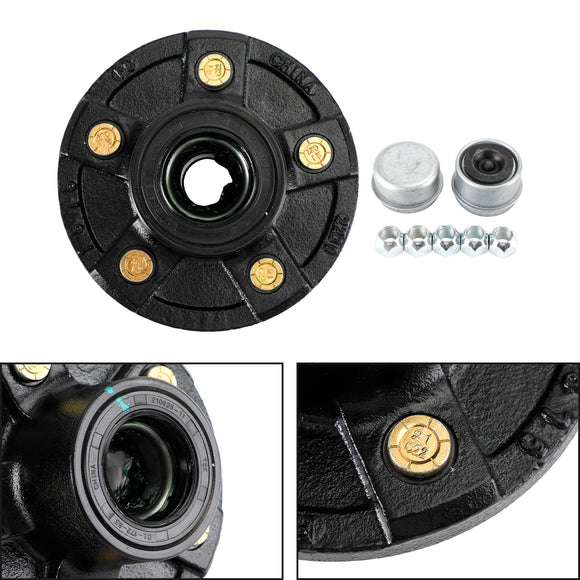 Grease Trailer Idler Hub Assembly for 3.5K Axles - 5 on 4-1/2 - Pre-Greased,Fits 3.5K E-Z Lube and etrailer Easy Grease axles