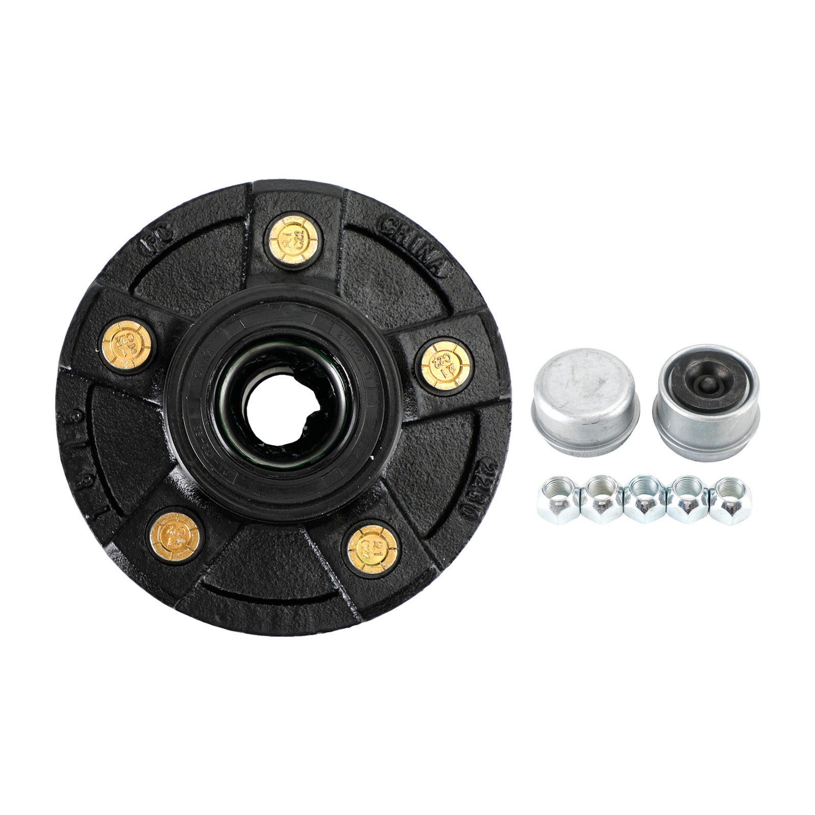 Grease Trailer Idler Hub Assembly for 3.5K Axles - 5 on 4-1/2 - Pre-Greased