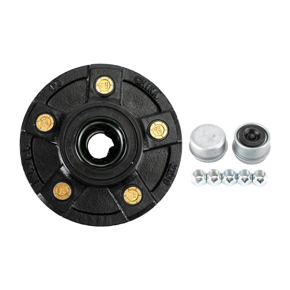 Grease Trailer Idler Hub Assembly for 3.5K Axles - 5 on 4-1/2 - Pre-Greased,Fits 3.5K E-Z Lube and etrailer Easy Grease axles