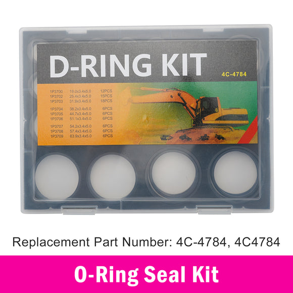 most Caterpillar excavator models with matching hydraulic sealing specifications, including but not limited to 320B, 320C, 320D, 325B, 325C, 325D, 330B, 330C, 330D, 336D, 345B, 345C, 349D series. 4C4784 4C-4784 D-Ring Seal Kit 9 Sizes 81Pcs