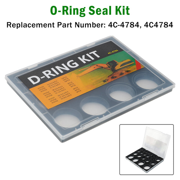 most Caterpillar excavator models with matching hydraulic sealing specifications, including but not limited to 320B, 320C, 320D, 325B, 325C, 325D, 330B, 330C, 330D, 336D, 345B, 345C, 349D series. 4C4784 4C-4784 D-Ring Seal Kit 9 Sizes 81Pcs