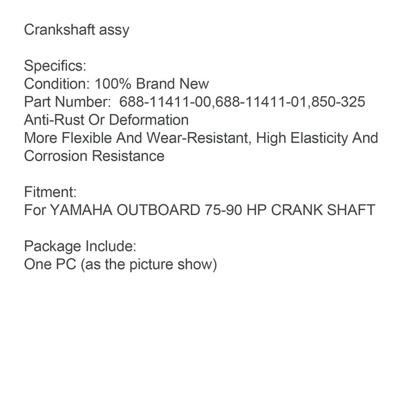 688-11411-00 Crankshaft assy 688-11411-01 850-325 for YAMAHA 75/80/85/90HP outboard