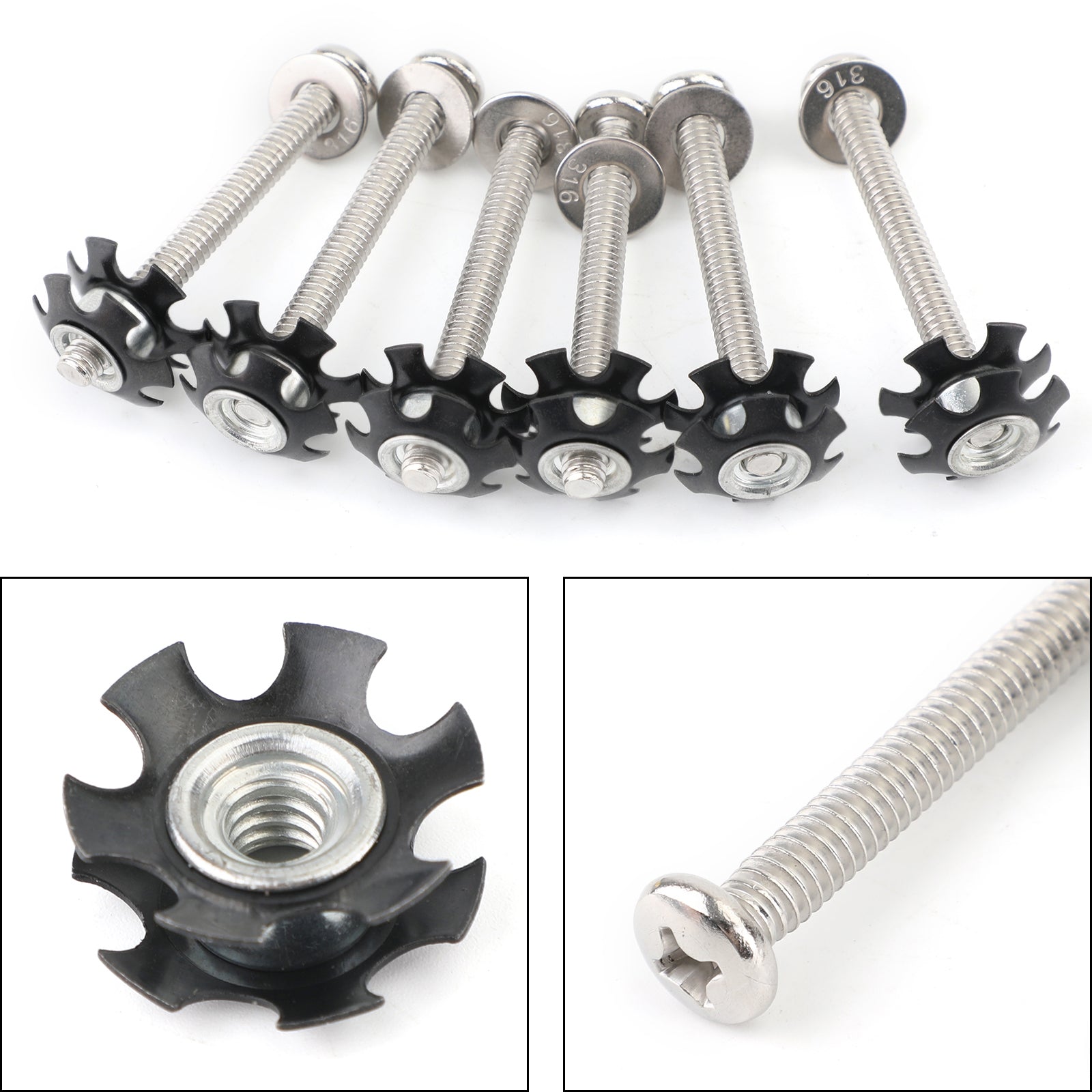 6Pcs Repair Kit Star nuts 1/4-20 screws For 1" OD tube Threadless Forks