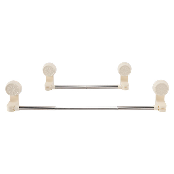 2x RV Shower Corner Storage Bar Adjustable Stainless Steel Rod 11.8-23.6 inches